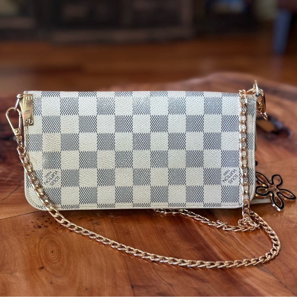 Louis Vuitton, beautiful Damier Azur Insolite Wallet converted vintage - Picture 4 of 15